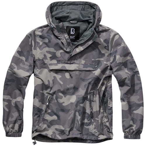 Brandit Summer Windbreaker Jacket Grey Camo - Free Delivery | Military Kit