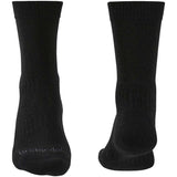 front back of bridgedale lightweight boot sock black