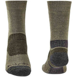 front back of bridgedale midweight merino boot sock green