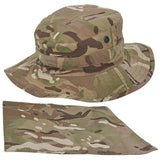 british army bush hat and hook and loop removable flap