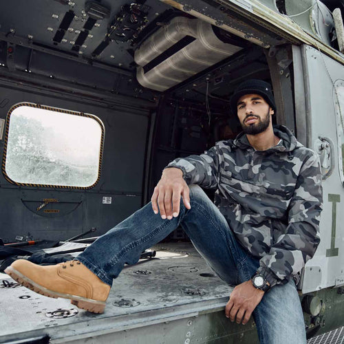 Brandit Summer Windbreaker Jacket Grey Camo - Free Delivery | Military Kit