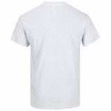 rear of ash grey tshirt 