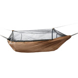 dd frontline hammock coyote brown mosquito net zipped up