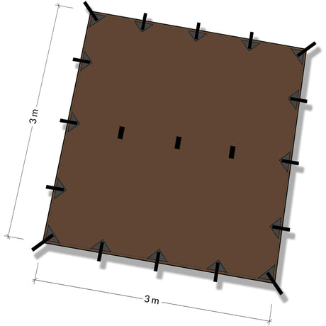 dd hammock tarp 3x3 coyote brown dimensions