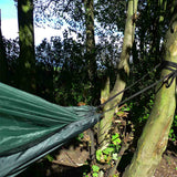 dd strong black webbing tying hammock on tree
