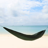 dd superlight hammock olive green on the beach