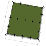 dd tarp 4x4 green dimensions