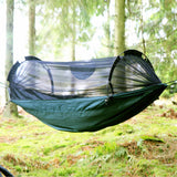 dd xl frontline hammock green with mosquito net closed