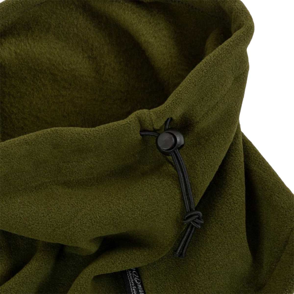 drawcord adjuster highlander polar fleece neck warmer olive