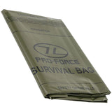 emergency survival bag highlander olive green folded