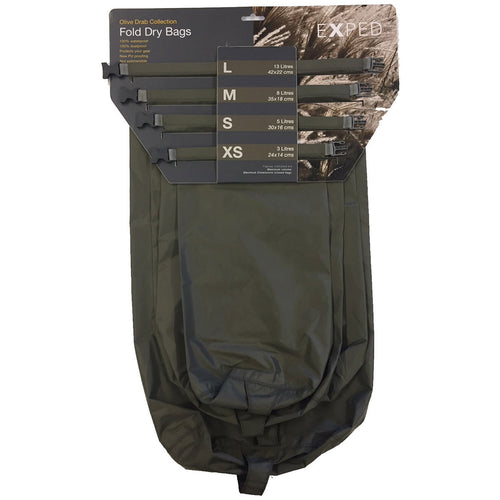 exped fold drybag olive drab xs l 4 pack
