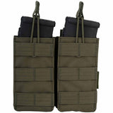front view of green viper quick release double mag pouch