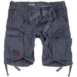 front of surplus airborne vintage shorts grey