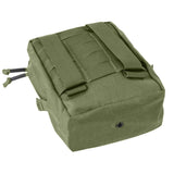 rear of helikon cargo utility pouch olive green