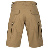 rear of helikon cpu shorts coyote