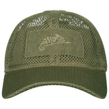 front peak of olive green helikon mesh baseball cap 