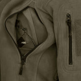 helikon patriot fleece olive green zipped chest pocket