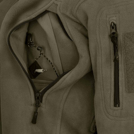 helikon patriot fleece olive green zipped chest pocket