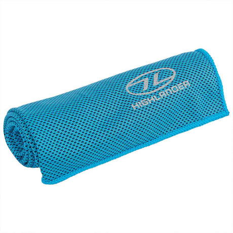 highlander cool tecch towel blue rolled