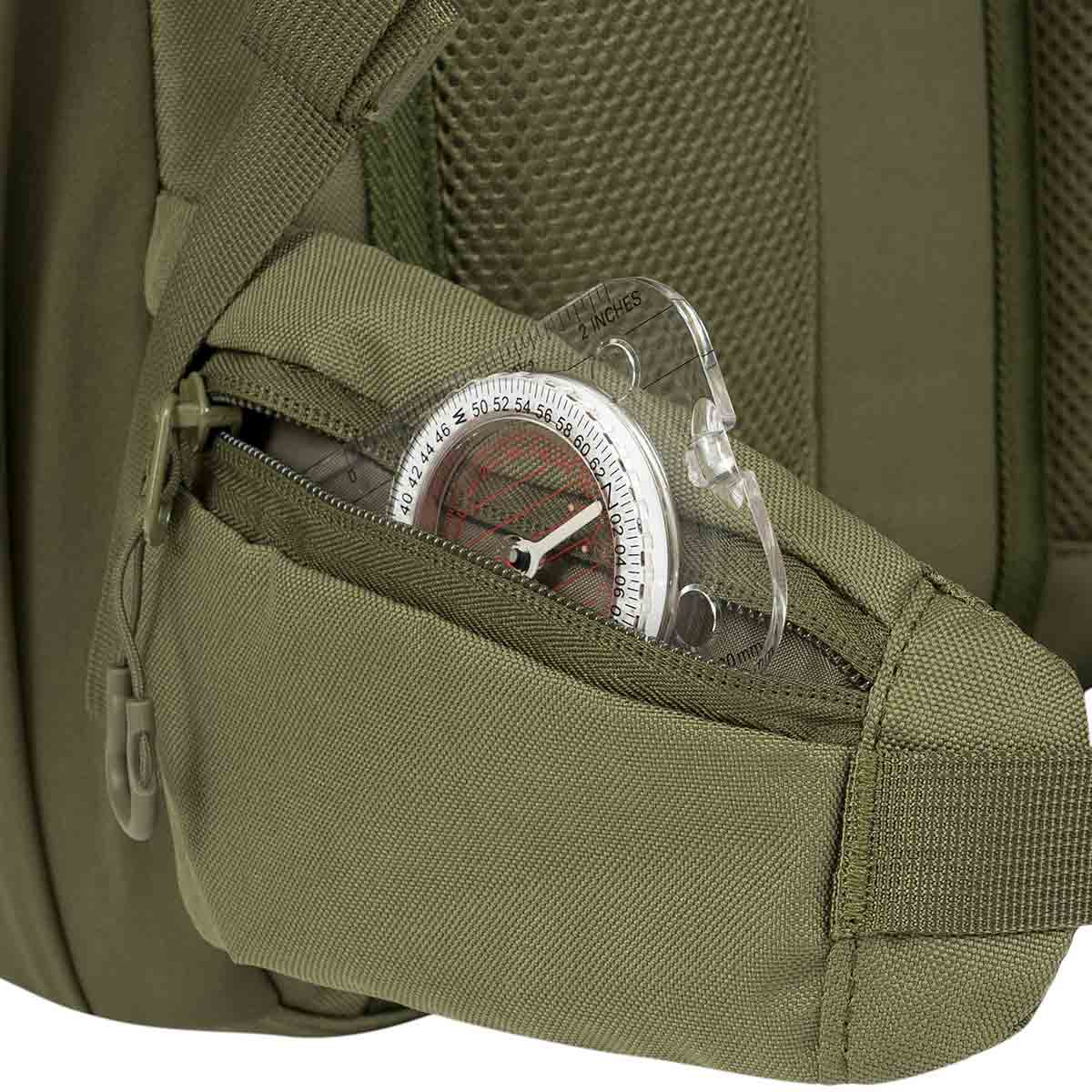 highlander eagle 3 backpack 40l ranger green zipped waist pocket