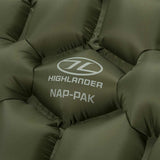 logo on highlander nap-pak inflatable mat