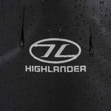 highlander logo on waterproof black duffel bag