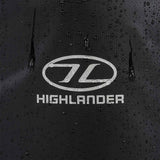 highlander logo on waterproof black duffel bag
