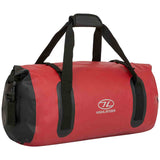 highlander mallaig 35 litre red waterproof duffle bag