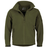 highlander olive green softshell jacket unzipped