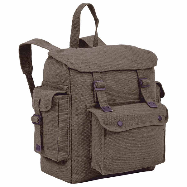 Sac à dos en Vintage Canvas Sac à main Voyage ... Armée Verte Sac à dos en Vintage Canvas Sac à main Voyage ... Armée Verte