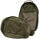 highlander scorpion gearslinger 12l olive backpack green open