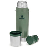 insulated lid stanley classic vacuum thermos flask hammertone green 750ml