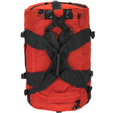 upright kit monster 65 litre holdall red