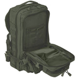 kombat 28l molle assault pack olive green inner mesh pocket