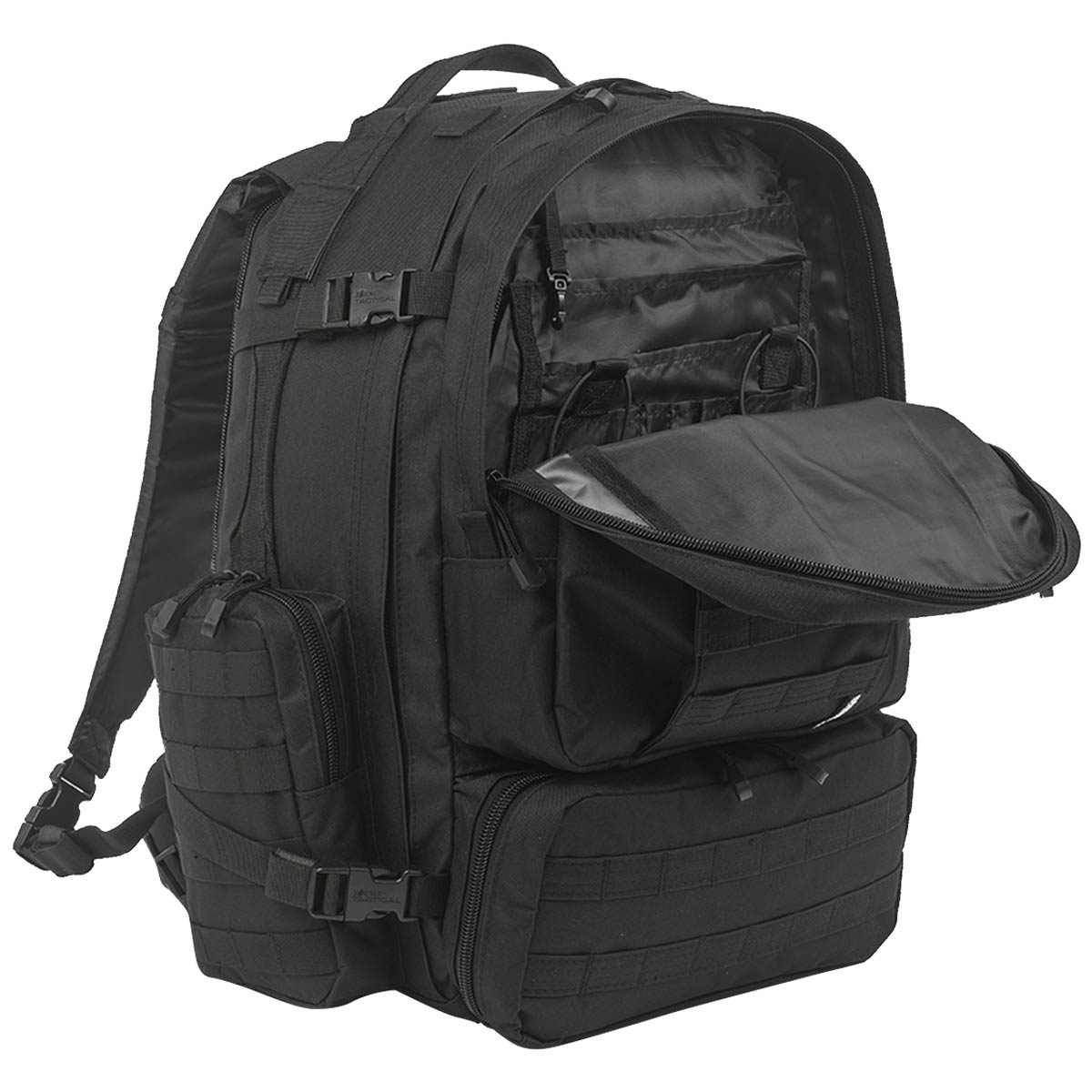 kombat 60l black viking patrol pack with utility pocket