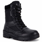 kombat black half leather patrol boots