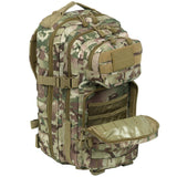 kombat molle 28l assault pack btp camo front zipped pockets