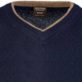 lambswool year round jack pyke ashcombe v neck pullover navy blue contrast neck
