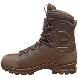 medial side view of brown gtx lowa combat boots mk2