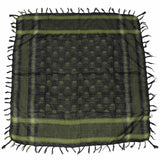 mfh shemagh black olive with skull print