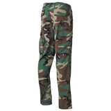 rear mfh us bdu combat trousers woodland camo