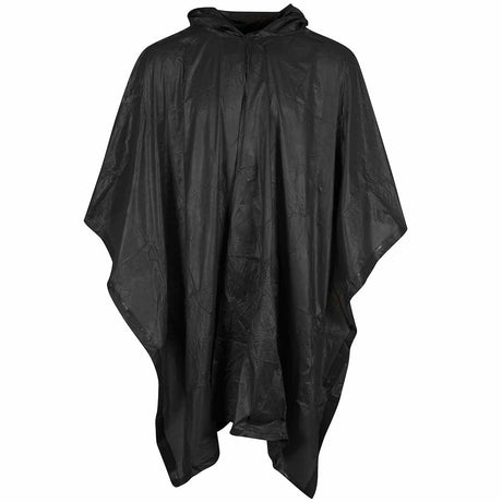 front view of black poncho