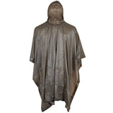 rear of olive vinyl poncho