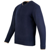 mid weight lambswool smart casual jack pyke ashcombe v neck pullover sweater navy