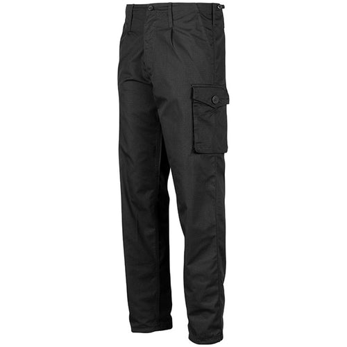 black mod police pattern cargo trousers