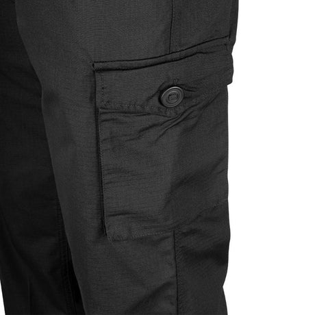 mil com mod police pattern trousers black leg cargo pocket
