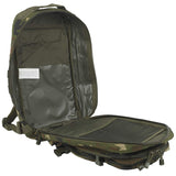 mil tec molle assault pack clamshell opening 20l woodland camo