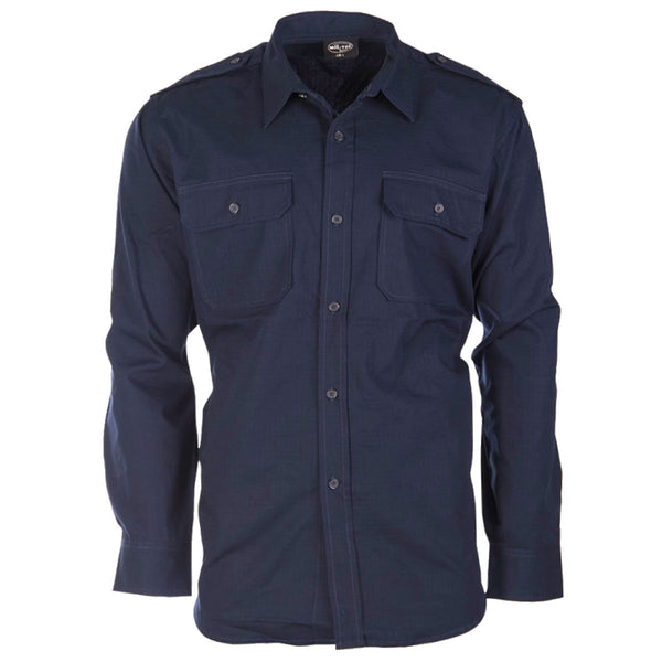 Mil-Tec Ripstop Field Shirt Navy Blue Free UK Delivery