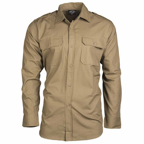 mil-tec ripstop field shirt coyote front