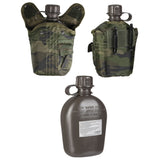 mil-tec us 1l plastic water canteen cover woodland